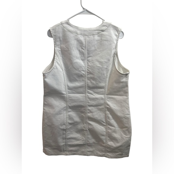 Frye White Denim Button Front mid dress sleeveless XL - Picture 5 of 6